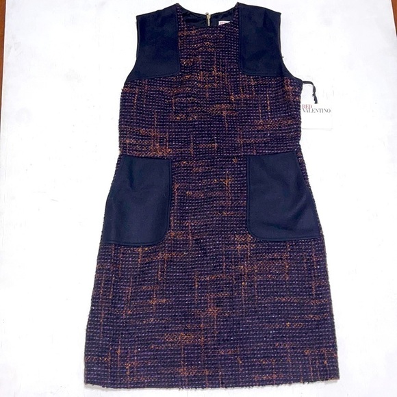 NWT RED Valentino Woman WOOL BLEND Tweed Dress Size 6 - Picture 2 of 16